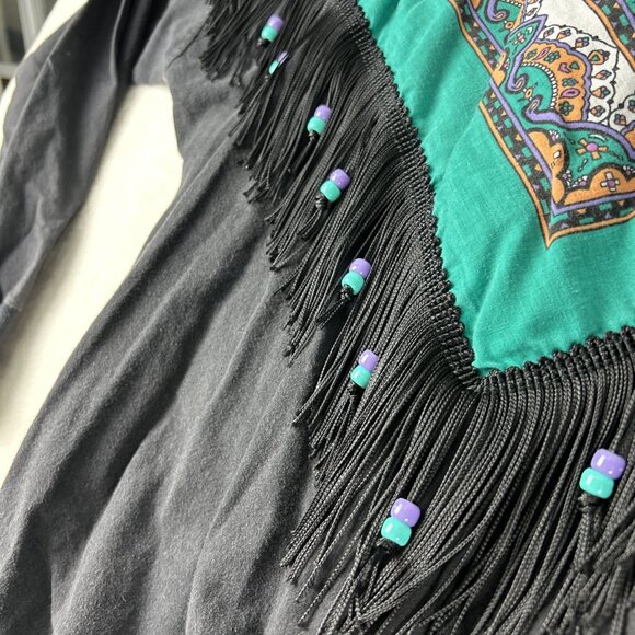 Vintage Hazlewood Southwestern Women's Medium Beaded Tasseled Fringe Country - Picture 6 of 8